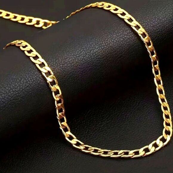 18k gold Cuban chain necklace - Picture 2 of 11